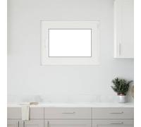 Ordellia RISOR Finestra per cantina, 80 x 70 cm, in PVC e vetro bianco, finestra basculante con telaio da 60 mm, sistema a 5 camere, vetro isolante per isolamento, ventilazione e interni