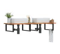 Ordellia Scaffale per lavandino, montaggio a parete, in acciaio e legno di acacia, 120 x 50 cm, 4 supporti, salvaspazio per bagno, conservazione e spazio, adatto per mobili da bagno e lavabo