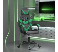 Ordellia Sedia da gaming nera e verde in ecopelle con schienale, regolabile in altezza, sedia girevole e ruote per PC, console, studio, ergonomia e seduta