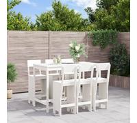 Ordellia Set da Giardino 7 pezzi in Legno Massello di Pino Bianco per Balcone Veranda Patio Lounge Esterno Relax Pranzo e Conversazione Arredo Resistente per Famiglia e Ospiti