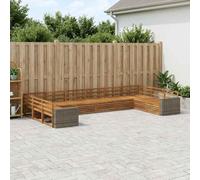 Ordellia Set di 10 pezzi di arredamento da esterno in legno di acacia massello resistente alle intemperie con design modulare per giardino e terrazzo con funzionalità eleganza e comfort