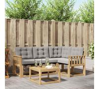 Ordellia Set di divani da esterno 5 pezzi in legno massello di acacia e tessilene resistente al sole, ideale per giardini, patii e aree relax in estate, con cuscini rimovibili e tavolo compatto