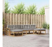 Ordellia Set di divani da esterno 6 pezzi in legno di acacia massello con design moderno, robusto e modulare per giardino, patio e zone vicino alla piscina ideale per relax e incontri all'aperto