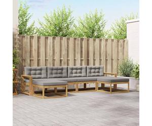 Ordellia Set di divani da esterno 6 pezzi in legno di acacia massello con design moderno, robusto e modulare per giardino, patio e zone vicino alla piscina ideale per relax e incontri all'aperto