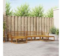 Ordellia Set di divani da esterno 6 pezzi in legno massello di acacia con schienale a doghe, braccioli integrati e struttura stabile, ideale per giardini, patii e zone vicino alla piscina