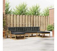 Ordellia Set di divani da esterno 6 pezzi in legno massello di acacia resistente alle intemperie design modulare elegante per giardino patio e zone vicino alla piscina con sedute comode e supporto