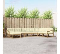 Ordellia Set di divani da esterno 8 pezzi in legno di acacia biologico con cuscini inclusi per giardini patio e aree piscina, design modulare e resistente alle intemperie