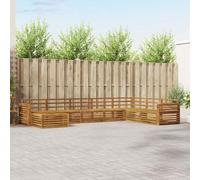 Ordellia Set di divani da esterno 8 pezzi in legno massello di acacia con design modulare resistente alle intemperie per giardini e terrazze, completo di tavoli, sedie e poggiapiedi