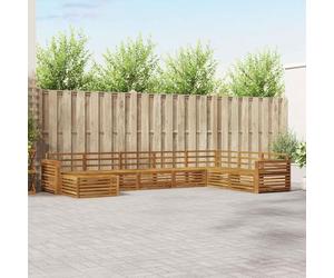 Ordellia Set di divani da esterno 8 pezzi in legno massello di acacia con design modulare resistente alle intemperie per giardini e terrazze, completo di tavoli, sedie e poggiapiedi