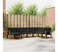Ordellia Set di divani da esterno con cuscini in legno massello di acacia e finitura resistente alle intemperie per giardini terrazze e spazi outdoor con design modulare e comfort elevato