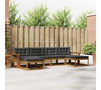 Ordellia Set di divani da esterno con cuscino 6 pezzi in legno massello di acacia resistente alle intemperie, design moderno e elegante per giardini, patii e zone vicino alla piscina