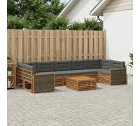Ordellia Set di divani da esterno con cuscino 8 pcs Naturale e Antracite per giardini, terrazze e spazi outdoor, design resistente alle intemperie, comfort modulabile
