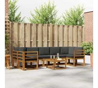 Ordellia Set di divani da esterno con cuscino 8 pezzi modulare in legno massello di acacia resistente per giardino patio e area piscina, con disegno a doghe e configurazione versatile ideale per