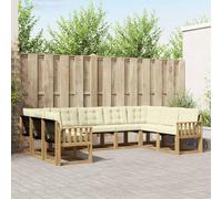 Ordellia Set di divani da esterno con cuscino 9 pezzi in legno di acacia resistente con rivestimento in textilene per giardini e terrazze, combinazione elegante di stile e comfort per spazi outdoor