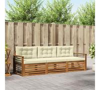 Ordellia Set di divani da esterno in legno massello di acacia con cuscini rimovibili per giardini e terrazze configurabili, resistente alle intemperie e dal design moderno e funzionale