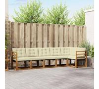 Ordellia Set di divani da esterno modulare in legno di acacia massello con cuscini resistenti allo sbiadimento per giardini e terrazze, design elegante e funzionale per relax e socialità all'aperto