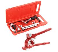 Ordellia Set di utensili per svasatura con piegatubi in acciaio e alluminio pressofuso, per tubi in rame, ottone, alluminio, tagliatubi e adattatori per riparazione auto, officina e garage