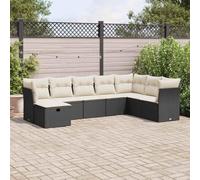 Ordellia Set Divani da Giardino con Cuscini 8 pz Nero in Polyrattan Resistente a UV, Modulare, Con Custodia, per Relax, Pranzo, Conversation in Esterno su Terrazza e Veranda