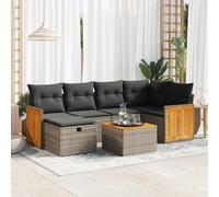 Ordellia Set divani da giardino con sedute, tavolo, poltrona e pouf in rattan PE resistente con cuscini sfoderabili, ideale per relax e conversazioni in terrazza