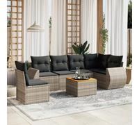 Ordellia Set divani da giardino modulare con 7 pezzi in polyrattan resistente ai raggi UV con cuscini sfoderabili e lavabili per relax, pranzo e conversazioni su terrazza, patio o veranda