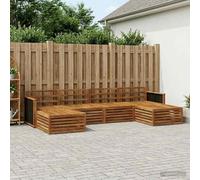 Ordellia Set divani modulari 6 pezzi in legno di acacia massello per esterni, arredo giardino resistente, configurabile, elegante, stabile e facile da montare per relax e incontri sociali