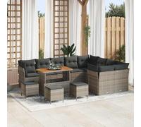 Ordellia Set Divano da Giardino 13 pcs Grigio polyrattan con Tavolo Resistente, Lounge Modulabile per Patio, Veranda, Balcone, Relax, Pranzo, Conversazione, Adatto a Famiglia
