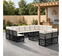 Ordellia Set Divano da Giardino 13 pcs Nero Polyrattan Design Modulare Resistente alle Intemperie per Veranda Patio e Spazi Esterni Comfort Elegante per Relax e Pranzo all'aperto