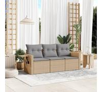 Ordellia Set Divano da Giardino 3 pz con Cuscini Beige in Polyrattan Resistente per Esterni, Lounge Modulare per Patio, Veranda, Balcone, Relax, Relax, Pranzo, Conversazione, Ospiti, Famiglia
