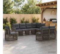 Ordellia Set Divano da Giardino 8 pezzi in Polyrattan con Struttura in Metallo Resistente, Modulare per Terrazza, Balcone, Patio e Veranda, Comfort e Stile per Spazi Esterni