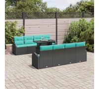 Ordellia Set Divano da Giardino 9 pezzi Nero Rattan Polipropilene, Modulare Lounge Esterno per Terrazzo e Patio, Comfort e Stile per Spazi All'Aperto