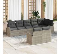 Ordellia Set Divano da Giardino Grigio Chiaro 55 x 55 x 37 cm Polyrattan Design Modulare Comfort per Spazi Esterni Relax in Giardino, Terrazza, Balcone, Patio e Veranda