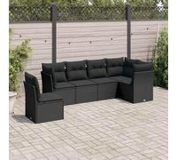 Ordellia Set divano da giardino modulare con 6 pezzi nero in rattan PE resistente ai raggi UV per relax e conversazioni all'esterno ideale per patio terrazza e veranda