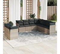 Ordellia Set divano da giardino modulare con cuscini grigi e custodie resistenti all'acqua per terrazza e patio, arredo esterno resistente al sole e alle intemperie con spazio di conservazione