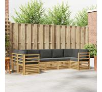 Ordellia Set divano modulare per esterni 7 pezzi bianco e antracite in legno massello di acacia per giardini e patii, elegante e resistente, configurazione flessibile per relax e socializzazione