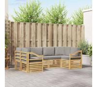 Ordellia Set divano sezionale modulare 6 pezzi in legno di acacia resistente e resistente alle intemperie per spazi esterni giardini e terrazze con design moderno e comfort elevato