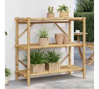 Ordellia Sistema di scaffali in bambù con 3 ripiani, 100 x 40 x 90 cm, supporto da parete, per carichi pesanti, modulare, espandibile, per ufficio, cantina, garage, cucina