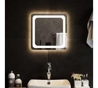 Ordellia Specchio da bagno a LED, 40 x 40 cm, vetro da 4 mm, con connettore USB e grado di protezione IP65, specchio da parete come specchio cosmetico, specchio per bagno, corridoio e spogliatoio
