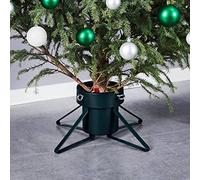 Ordellia Supporto per albero di Natale nero in metallo e plastica, 46 x 46 x 19 cm, per alberi veri, con serbatoio dell'acqua da 2 l, 4 viti, stabile supporto per albero di abete e abete rosso
