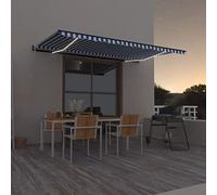 Ordellia Tenda da sole automatica con braccio articolato con illuminazione a LED e sensore del vento, 500 x 350 cm, telaio in alluminio verniciato a polvere, impermeabile, resistente ai raggi UV