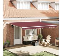 Ordellia Tenda da sole retrattile automatica 450x300 cm con LED Bordò in tessuto resistente all'acqua e UV, sistema motorizzato, rilevatore vento, ideale per patio, balcone, giardino e spazi esterni