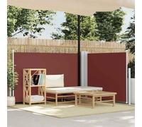 Ordellia Tenda laterale estensibile, marrone, 100 x 600 cm, protezione da sguardi indiscreti, con protezione UV, impermeabile, per giardino, terrazza, balcone, con accessori di montaggio e due pali
