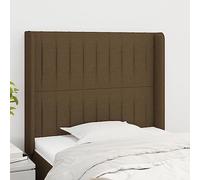 Ordellia Testiera ad Orecchio Marrone Scuro 83x16x118/128 cm in Tessuto resistente regolabile con gambe in legno stabile, supporto ideale per lettura relax e decorazione della camera da letto