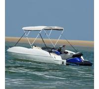 Ordellia Top Bimini 3-Bow con pannelli laterali in rete, barca e telone in poliestere 600D con rivestimento in PU, da 183 x 154 a 167 x 137 cm, protezione UV, impermeabile, per marina e rimorchio