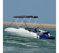 Ordellia Top bimini a 3 archi, con pannelli laterali in rete, protezione per barca e telone per barca, poliestere 600D con rivestimento in PU, 183 x (154-167) x 137 cm, protezione UV e protezione