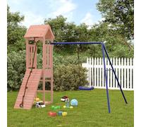 Ordellia Torre giochi in legno massiccio Douglasie, parco giochi per il giardino con rete da arrampicata, seduta a dondolo, sabbiera e piattaforma da 90 cm, giocattolo da giardino per bambini dai 3