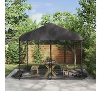 Ordellia Zanzariera per Gazebo in Poliestere, 220 Mesh Nero, 4x3x2 m, con Zip e Strappo per Terrazza, Campeggio ed Esterno