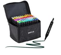 Ordeluxe 80/120/168 Colori, Pennarelli Punta Grossa, Pennarelli Doppia Punta, Asciugatura Rapida in un Secondo, Marker Pennarelli da Disegno per Studenti, Fumettisti, Artisti