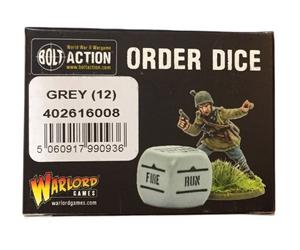 ORDER DICE grey BOLT ACTION set di 12 dadi comando WARLORD GAMES grigi