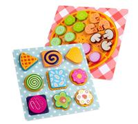 Ordinamento di forma, puzzle di forma | Giocattolo di smistamento di forma,Design educativo del biscotto della pizza del legno della scuola materna della casa Giocattolo esterno interno per