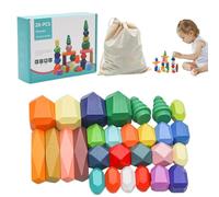 Ordinamento in legno impilando pietre, di costruzione sensoriali per | Set di pietre per blocco di smistamento sensoriale per ragazze | di costruzione sensoriali per ragazzi, ragazze